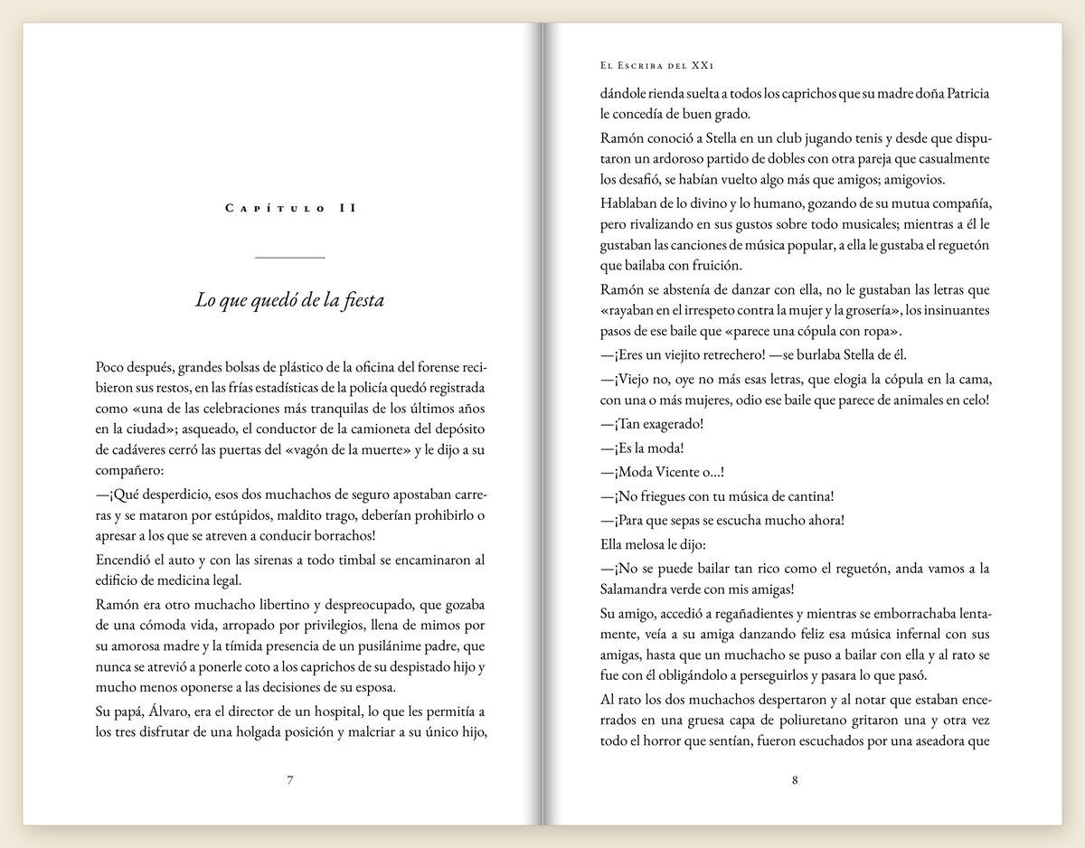 Apertura de capítulo de una novela maquetada por Barroco Ediciones